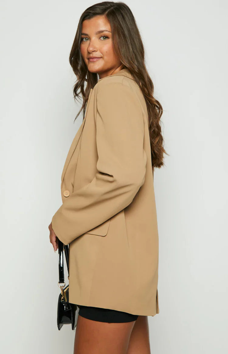 Logan Oversized Blazer | Tan