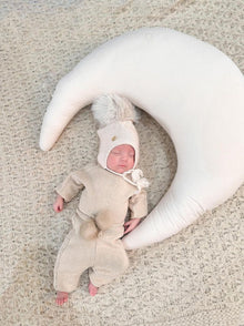 London Cashmere Faux Fur Aviator Hat | Baby Blue & Beige