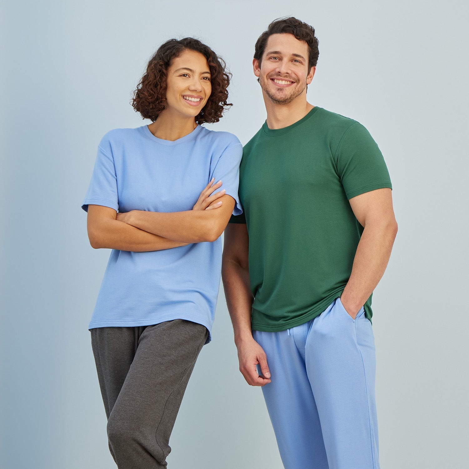 Modal French Terry Lounge Tee | Glacier