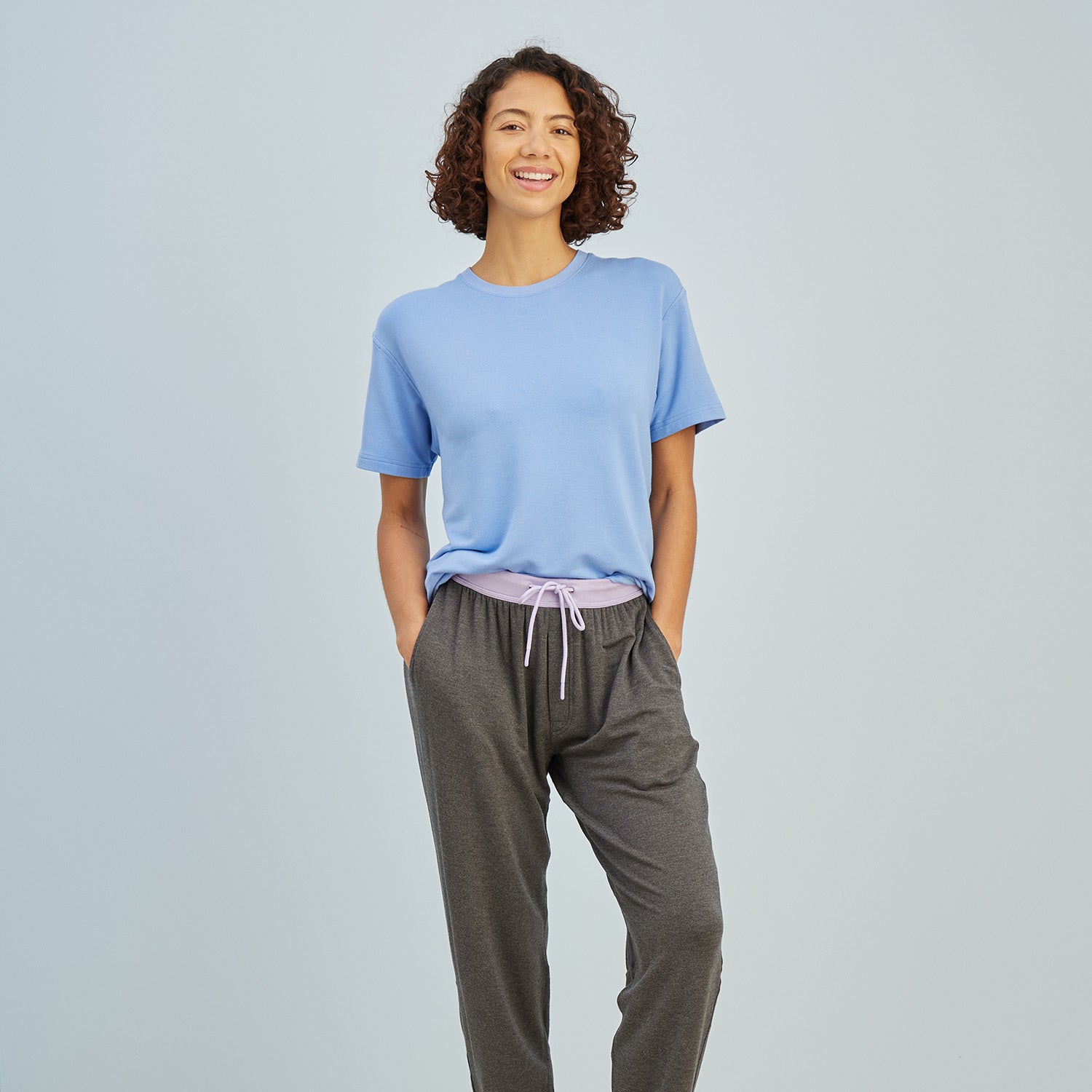 Modal French Terry Lounge Pants | Gray/Lavender