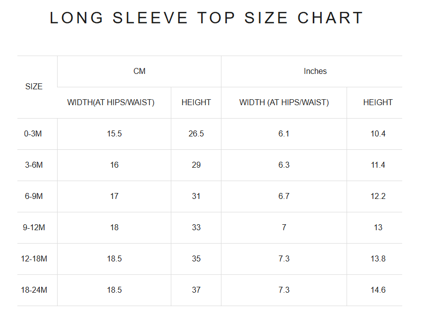 Product size guide