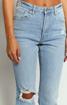 Loui Straight Leg Denim Jeans | Mid Wash