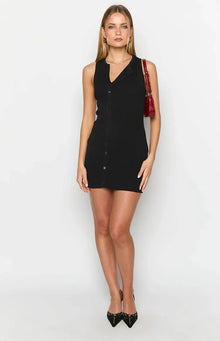 Lumi Button Up Mini Dress | Black