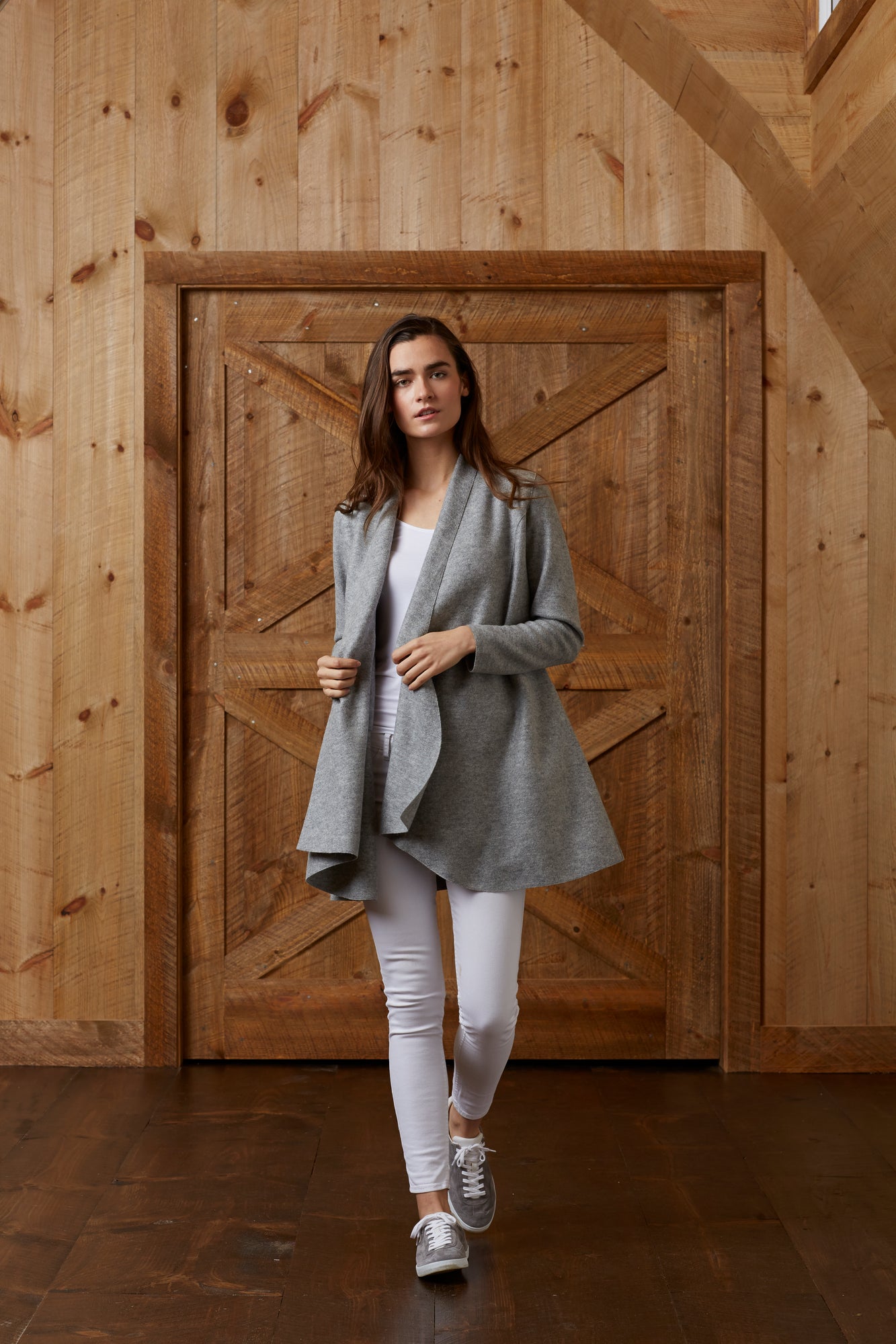 Womens | Swing Coat | Grey Melange