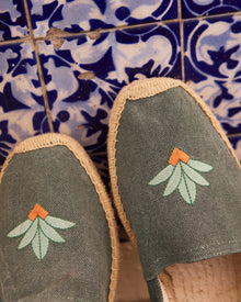Men's Original Espadrille | Embroidery | Cardenxe - Vintage Green - Men's Espadrilles - Cardenxe - Vintage Green - Soludos - 