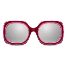 M2035 Square Sunglass | Deep Burgundy/Pink Crystal | Brown Gradient Silver Flash Lens | 53MM