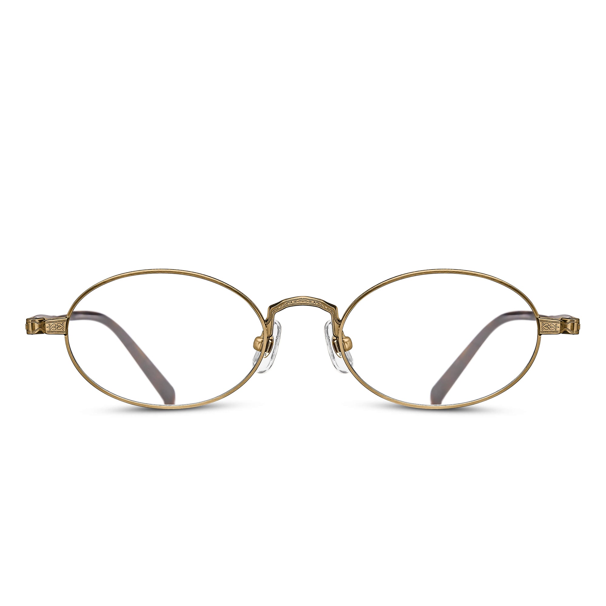 M3017 Oval Optical | Antique Gold | Clear Lens | 50MM