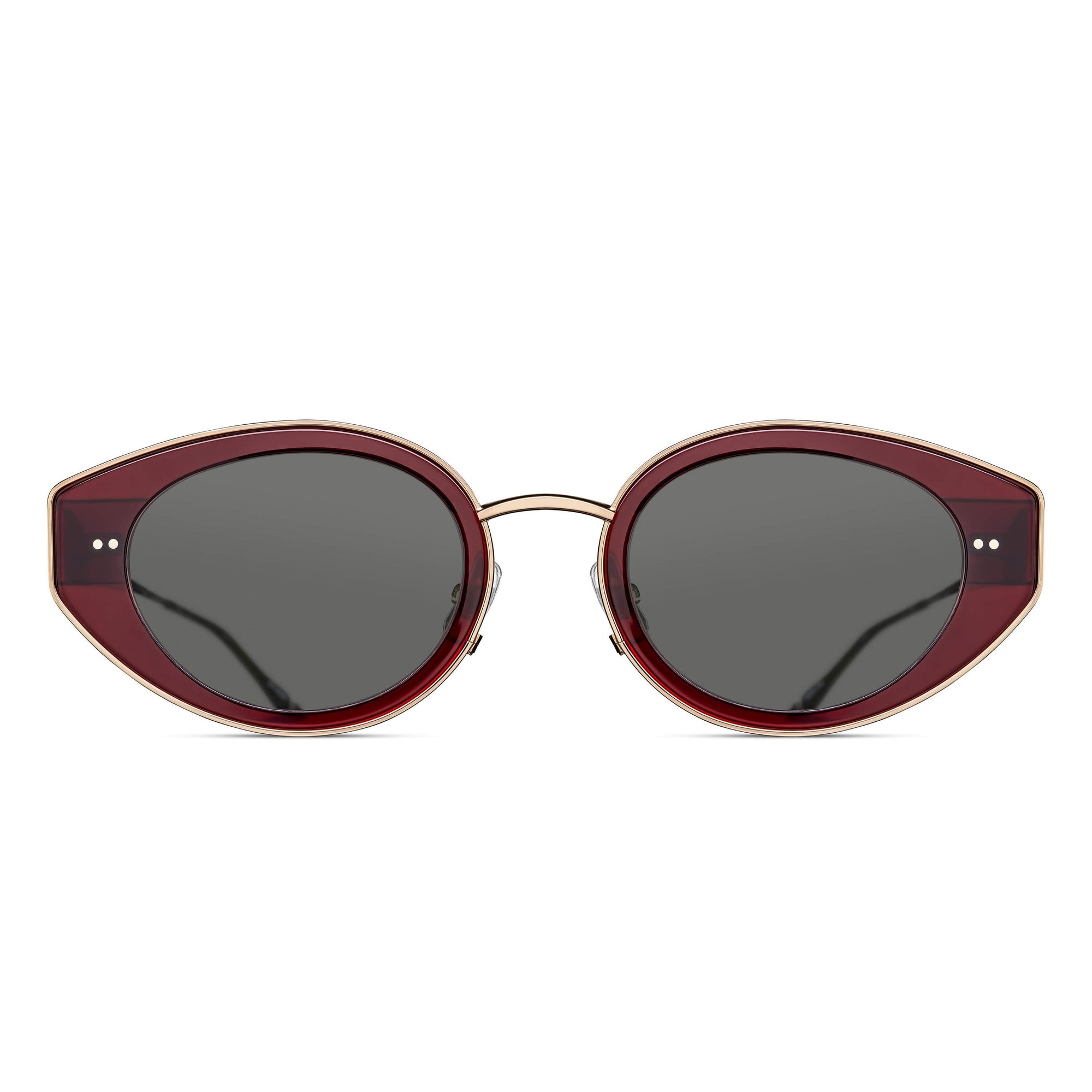 Womens | M3120 Cat Eye Sunglass | Bordeaux/Pale Gold | Grey Solid Lens | 52MM