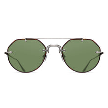 Unisex | M3121 Geometric Sunglass | Dark Tortoise/Antique Silver | Cafe Sage Green Lens | 53MM