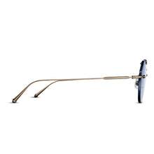 Unisex | M3121 Geometric Optical | Navy/Antique Gold | Light Blue Tint Lens | 53MM