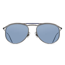 M3122 Panto Sunglass | Antique Silver | Cobalt Blue Lens | 55MM