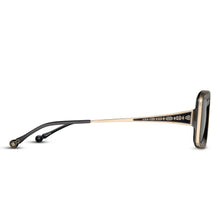 Unisex | M3124 Rectangle Sunglass | Brushed Gold/Black | Grey Lens | 51MM