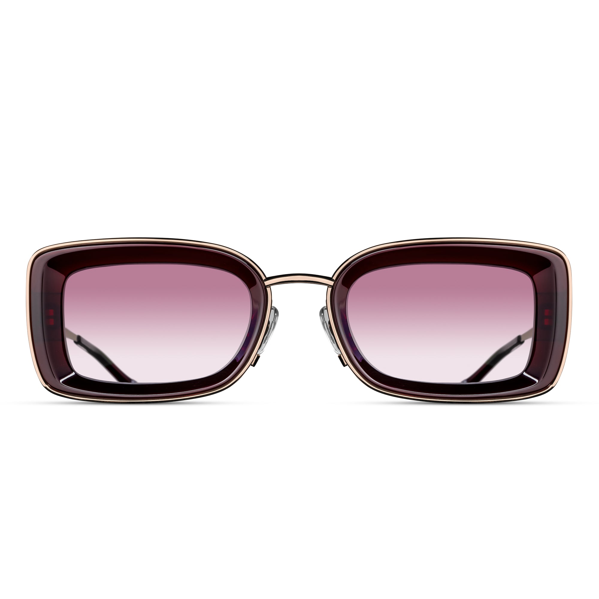 M3124 Rectangle Sunglass | Rose Gold/Bordeaux | Pink Gradient Lens | 51MM