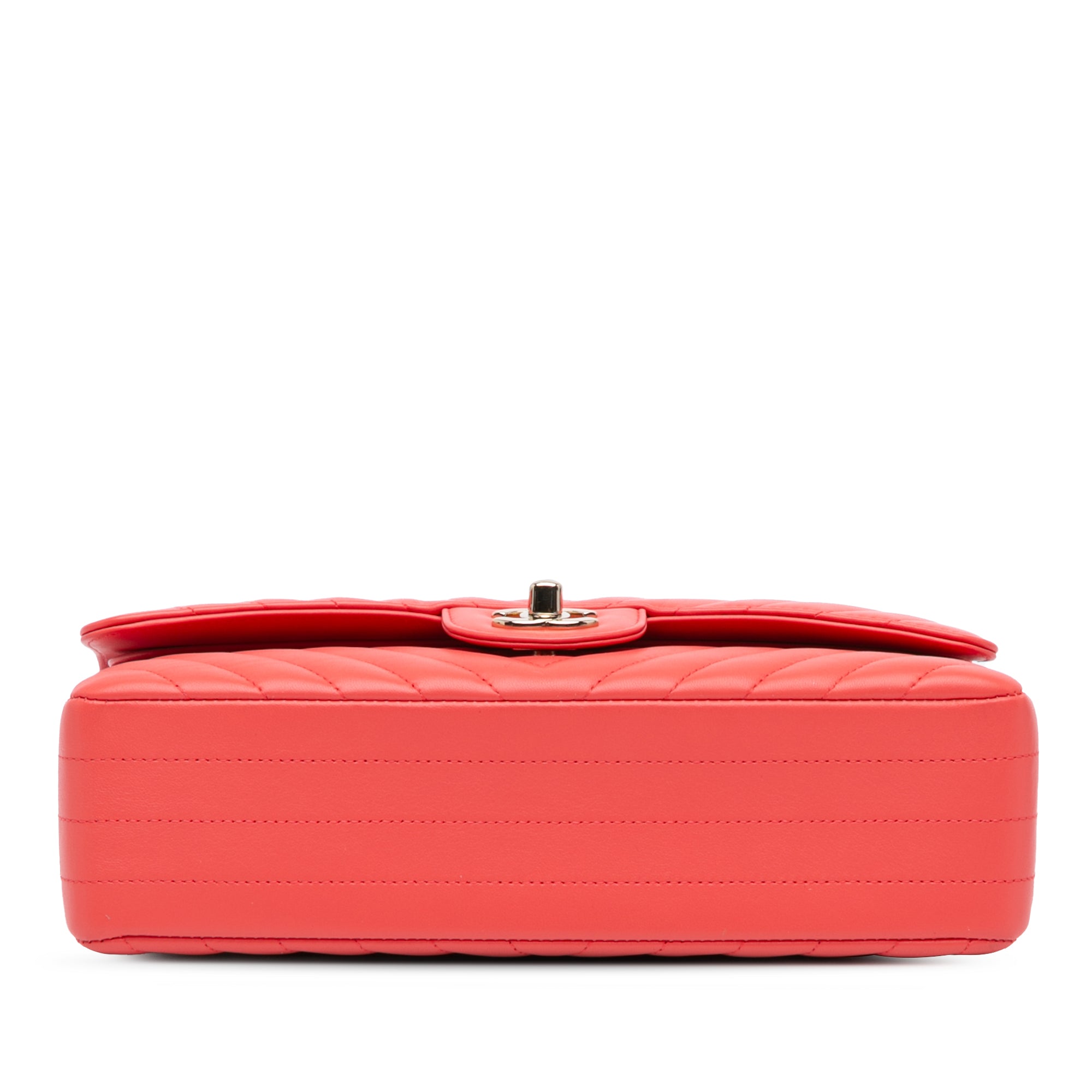 Chanel | Pre-Owned Medium Classic Chevron Lambskin Double Flap | Red/Indian Red