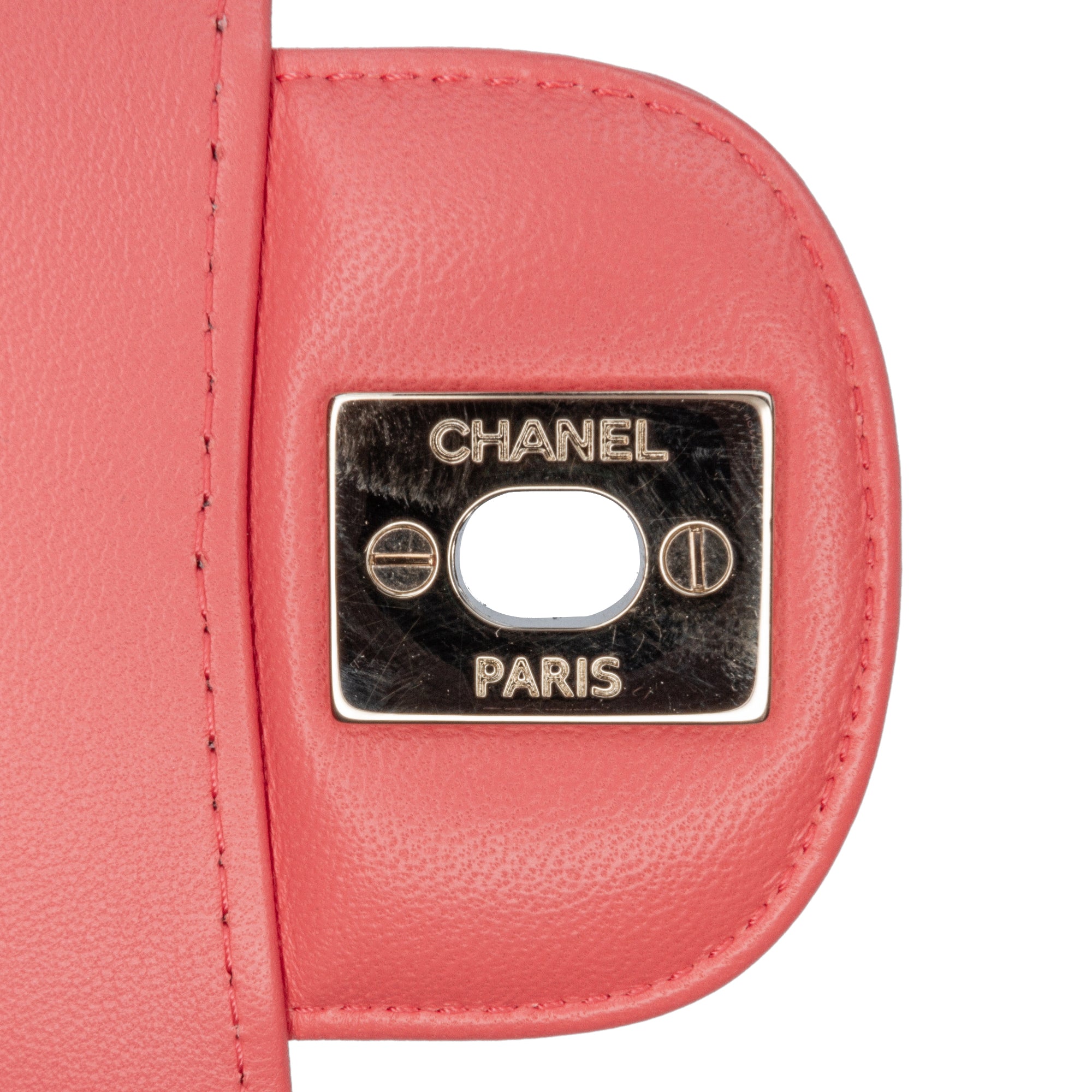 Chanel | Pre-Owned Medium Classic Chevron Lambskin Double Flap | Red/Indian Red