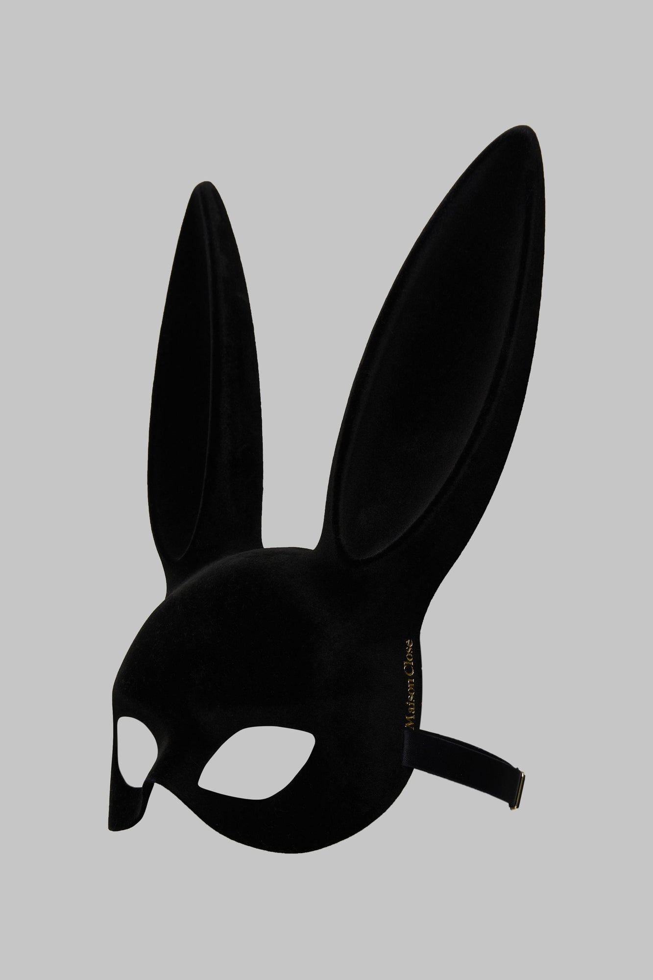 Velvet Bunny Mask With Pompom - Les Fetiches | Black