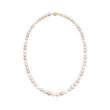 AA+ Quality Round Strand Necklace | 14K Yellow Gold | White Freshwater Pearl9mm - 10mm