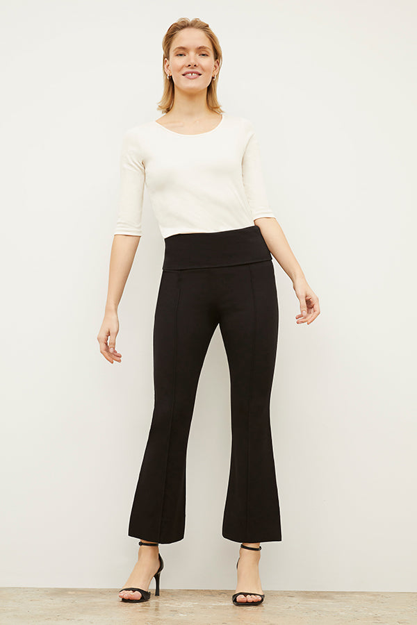 Front image of a woman wearing the Soyoung top in Ivory | Exclude
