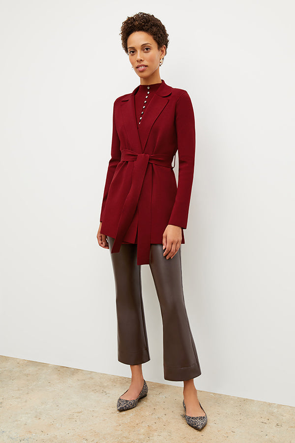 Front image of a woman wearing the archie pant in brown | Exclude