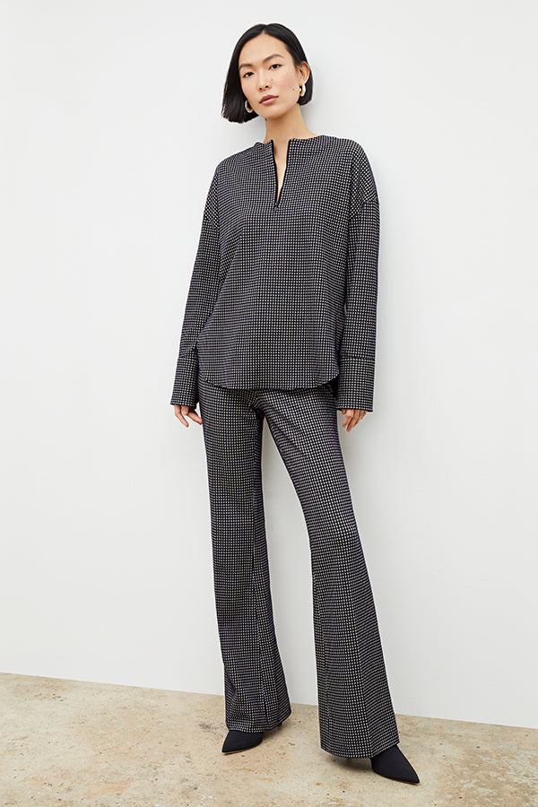 Front image of a woman wearing the tully top in black and white | Exclude | Grid Hover