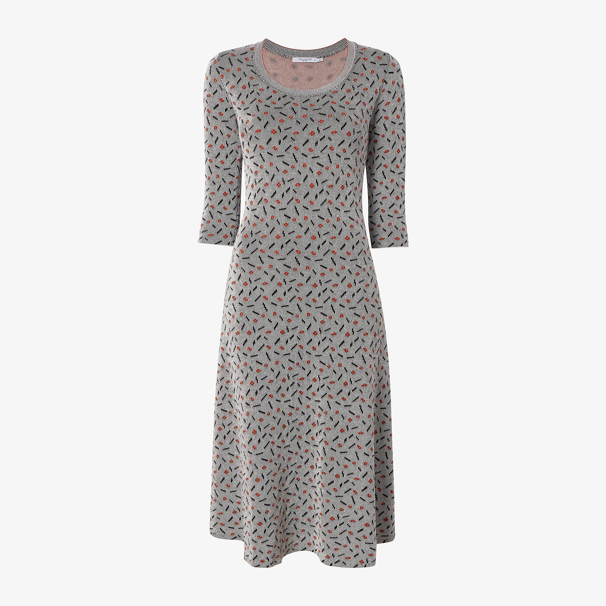 Packshot image of the Tippy Dress in Brick and Black | Still