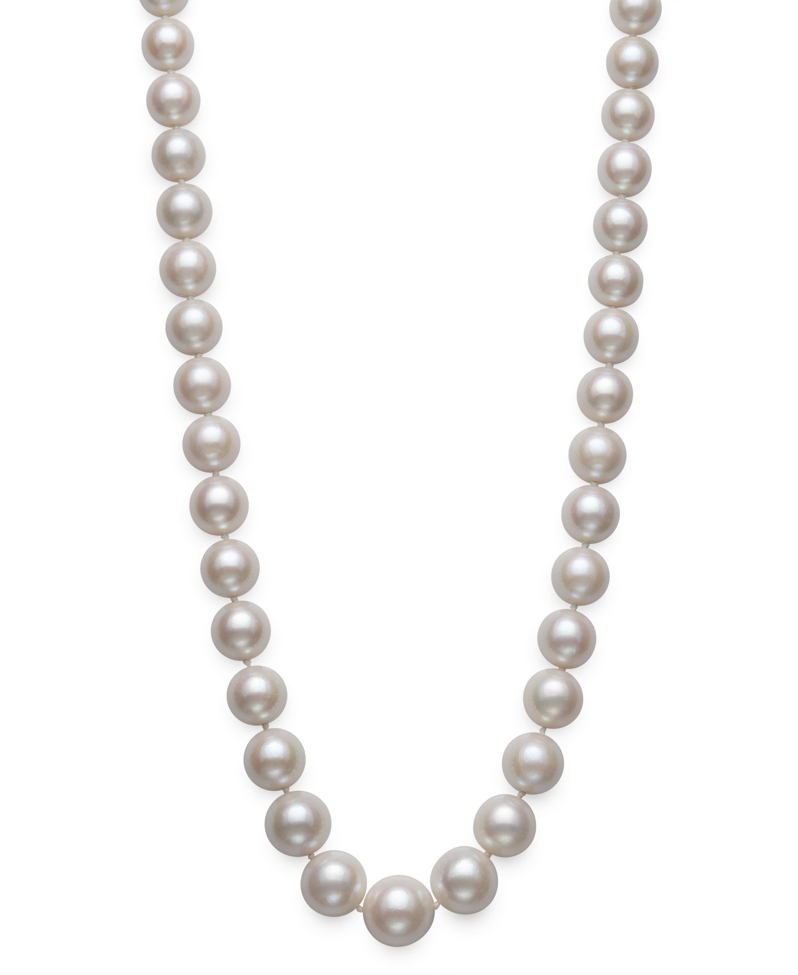 Round Strand Necklace | 14K Yellow Gold | White Freshwater Pearl11mm - 14mm