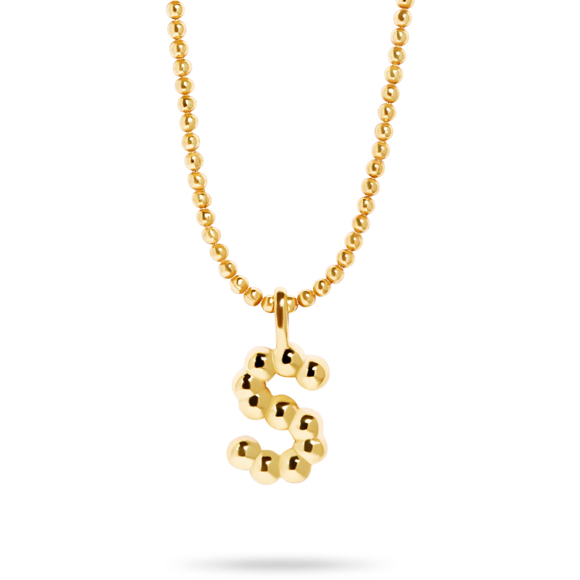 Stone and Strand Gold Vermeil Mochi Donut Initial Necklace Close Up S Image