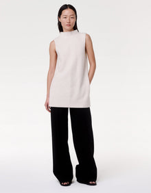 Another Tomorrow Mock Neck Sleeveless Sweater in Off White – Cashmere Women's Knitwear