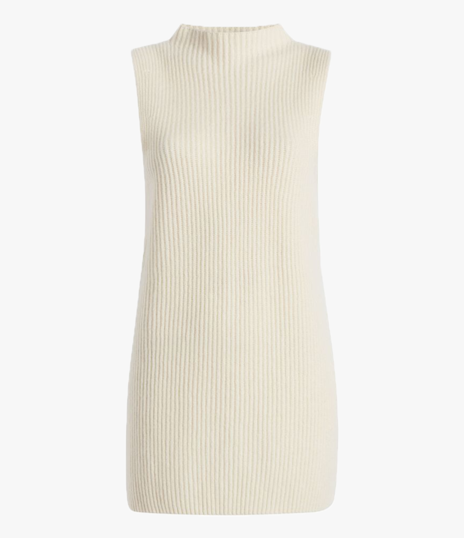 Another Tomorrow Mock Neck Sleeveless Sweater in Off White – Cashmere Women's Knitwear