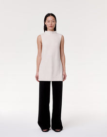 Another Tomorrow Mock Neck Sleeveless Sweater in Off White – Cashmere Women's Knitwear