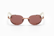 Unisex | Monsieur Sunglass | Rose Gold - Bone | Dark Brown