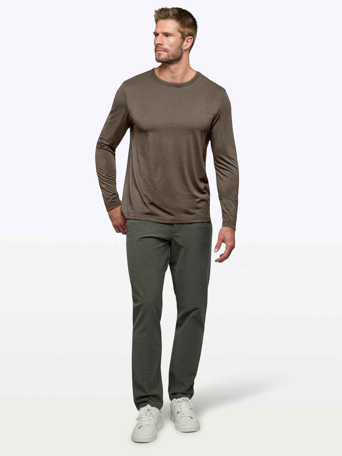 Mens | AO Forever Long Sleeve Tee | Classic-Fit PYCA Pro | Morel
