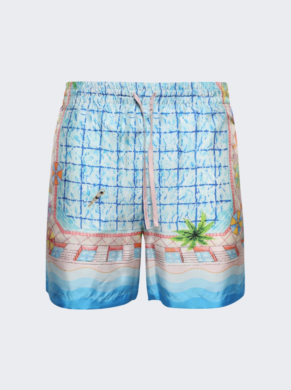 Men | CASABLANCA | Le Plongeon Silk Shorts Blue | Black