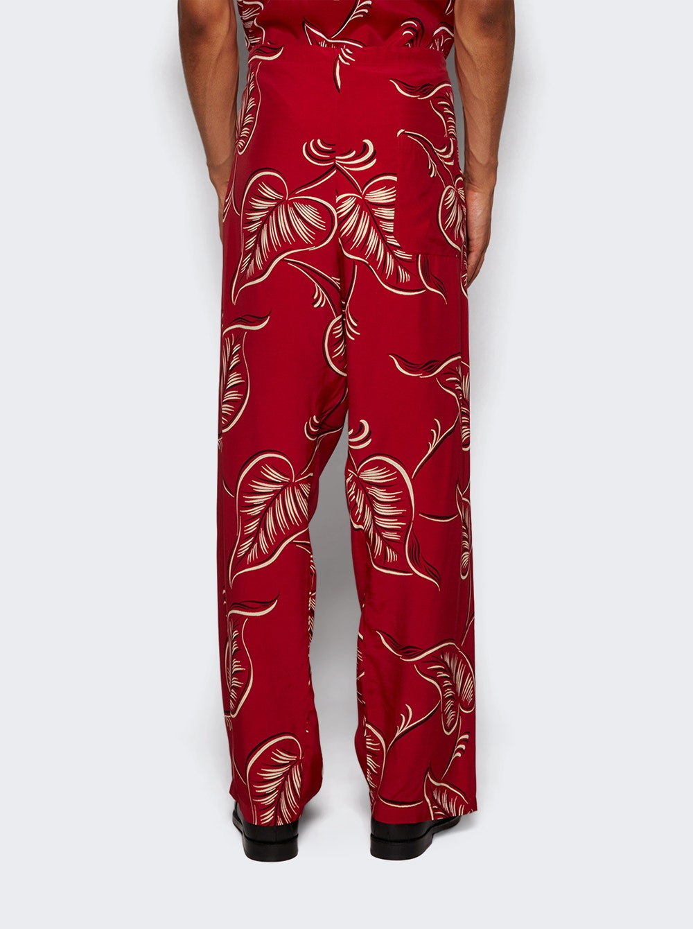 Men | Bode | Creeping Begonia Pajama Pants And White | Red