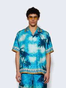 Men | CASABLANCA | Caustics Emblem Shirt | Turquoise