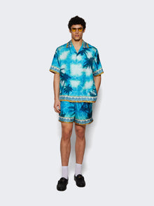 Men | CASABLANCA | Caustics Emblem Shorts | Turquoise