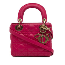 Dior | Pre-Owned Mini Lambskin Cannage Lady | Pink