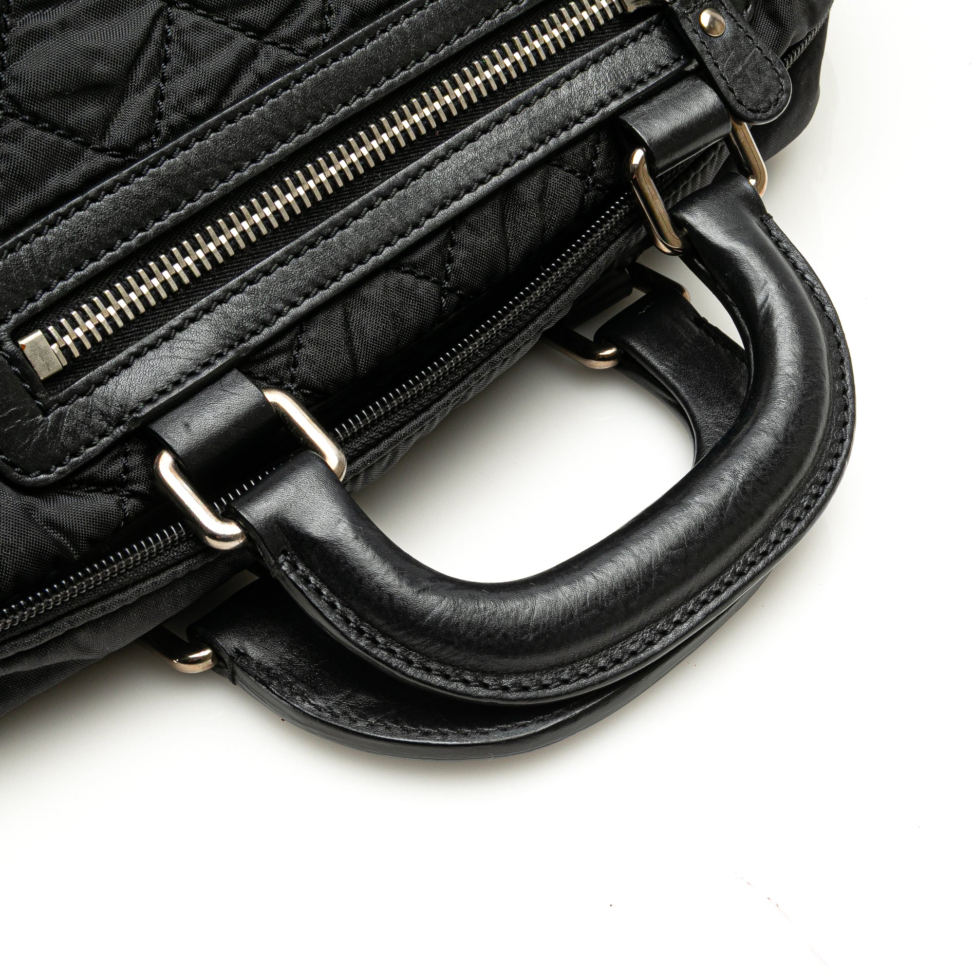 Chanel | Pre-Owned Paris New York Quilted Nylon Duffle Handbag | Black