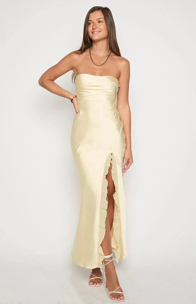 Mackenna Strapless Maxi Dress | Yellow