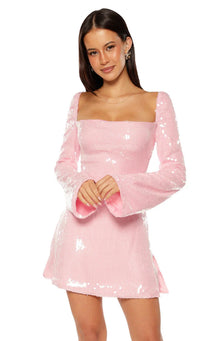 Marienne Sequin Mini Dress | Light Pink