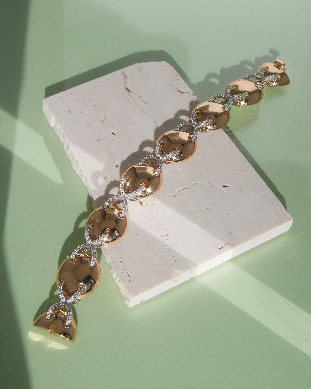 Mariner Cross Bracelet | Cubic Zirconia | Gold