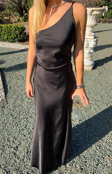 Marriot One Shoulder Formal Maxi Dress | Black