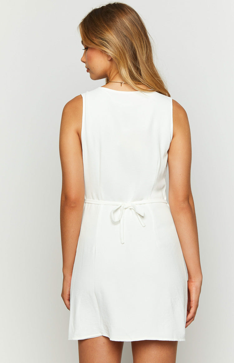 Maurice Button Up Mini Dress | White