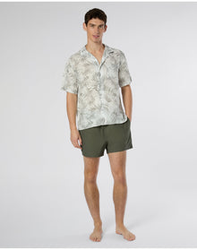 Men | Air Linen Convertible Vacation Shirt | White Light Olive