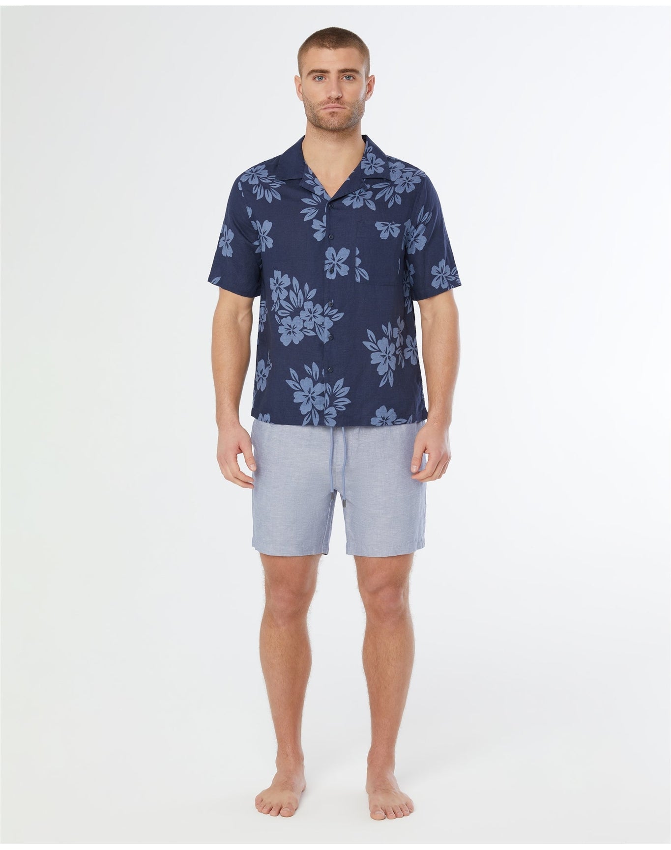 Men | Air Linen Pull On Short 6" | Stonewash