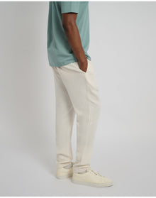 Men | Button Front Elastic Linen Pant | Oat