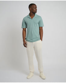 Men | Button Front Elastic Linen Pant | Oat