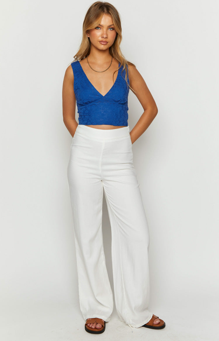 Mimosa Lace Crop Top | Blue
