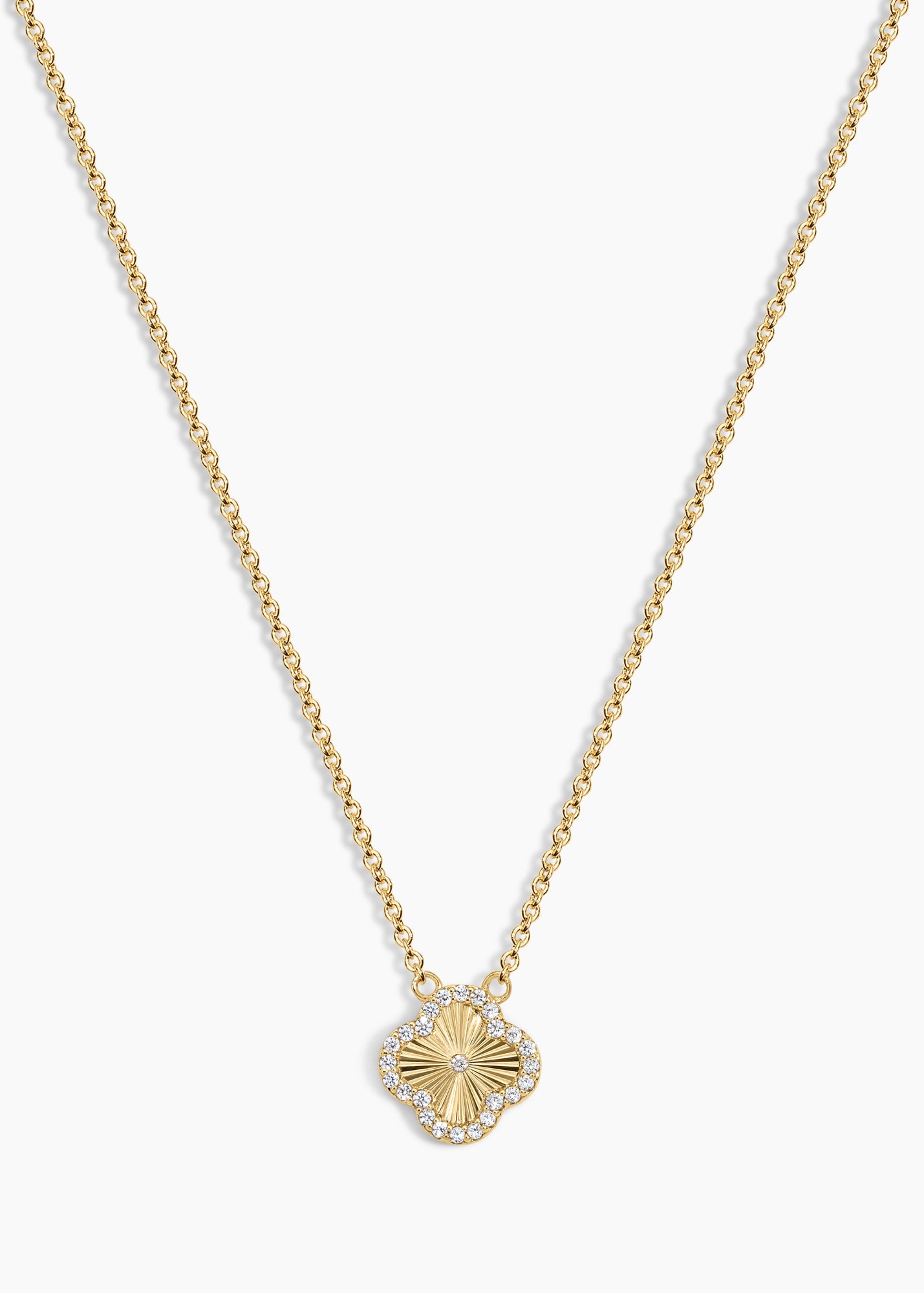 Mini Icon Necklace | Clear Crystal | 14K Gold Plated