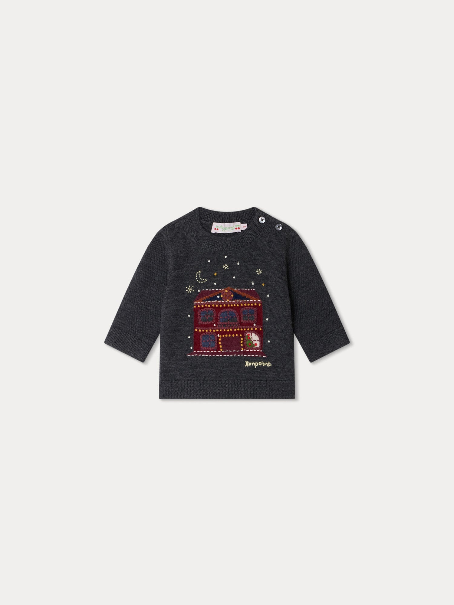 Girl | Almire Dark Gray Wool Sweater | Heathered Gray